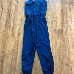 Amanda Uprichard Blue Jumpsuit with Tapered Ankle Cuffs
